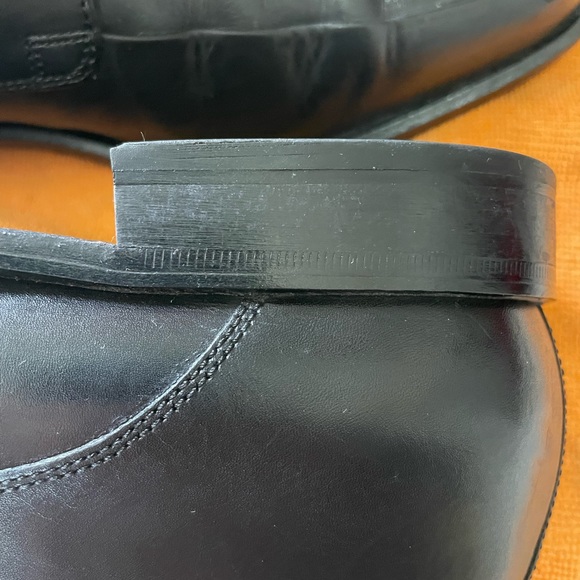 Pair of Mens Black Johnston and Murphy Size 9.5 Med Square Toe Oxfords - Picture 4 of 5